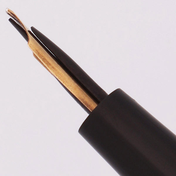 Mabie Todd Swan 3501 Fountain Pen Black Hard Rubber, Italic Nib